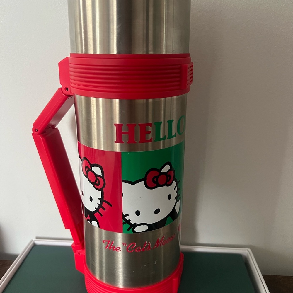 Hello Kitty Stainless Steel Thermos with Red Accents